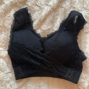 Black lace soft bra top